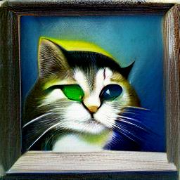 generated: a super math wizard cat, richly textured oil painting #3